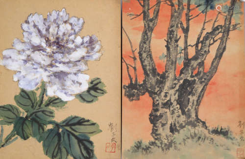 刘子久 写生花卉 纸本镜片
