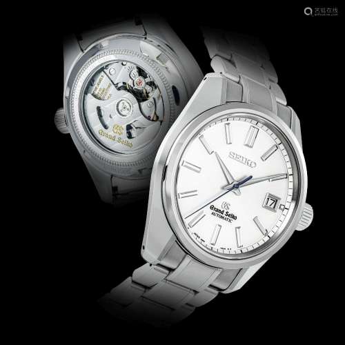 GRAND SEIKO，不鏽鋼自動上弦鏈帶腕錶，配中心秒針及日曆顯示 ，編號...