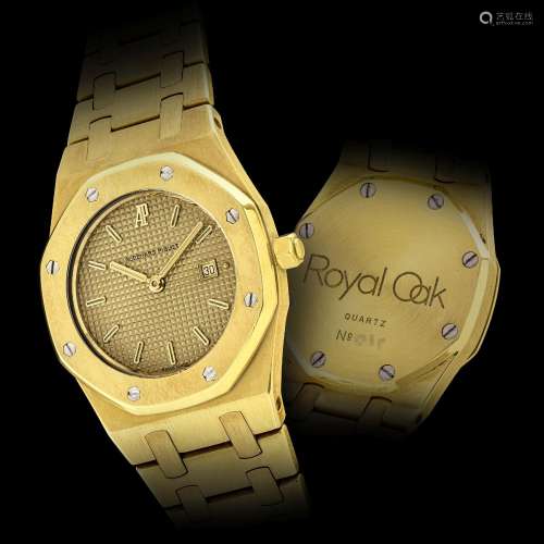 愛彼，18K金鏈帶腕錶，配日曆顯示，皇家橡樹系列，型號6048.424，約19...