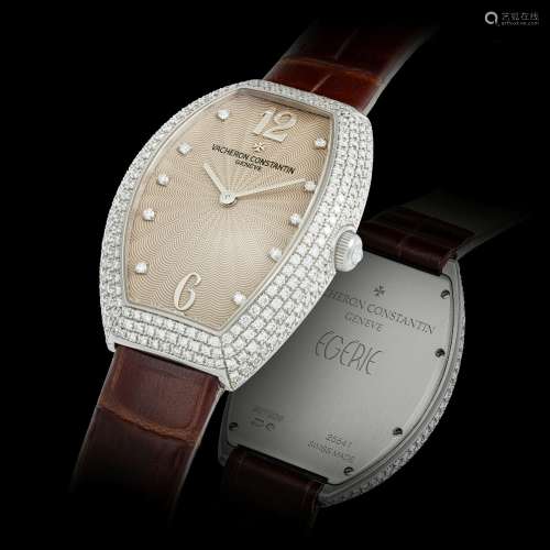 江詩丹頓，18K白金鑲鑽石酒桶形女裝腕錶，型號25541/000G，約2005年...