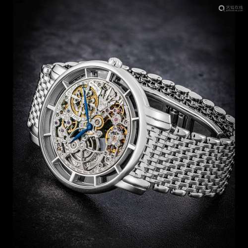 百達翡麗，18K白金鏤空自動上弦鏈帶腕錶，型號5180/1G，約2010年製，...