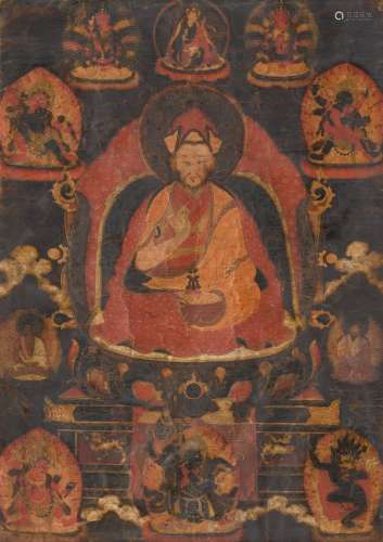 THANGKA EINES HOHEN LAMAS.Tibet