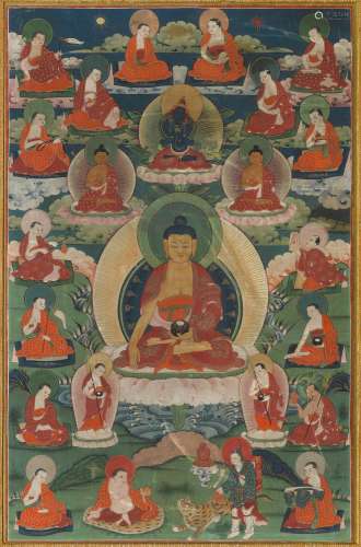 THANGKA DES BUDDHA SHAKYAMUNI.Tibet