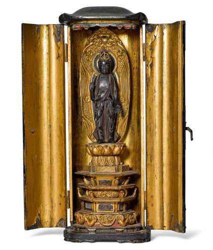 A LARGE ZUSHI (PORTABLE SHRINE).Japan, 17th/18th c. Height 3...