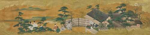 A TOSA SCHOOL GENJI MONOGATARI PAINTING.Japan, 19th c. 45 × ...