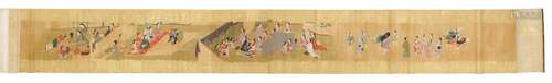 A HANDSCROLL PAINTING OF COURTLY SCENES.Japan, 18th c. 51 x ...