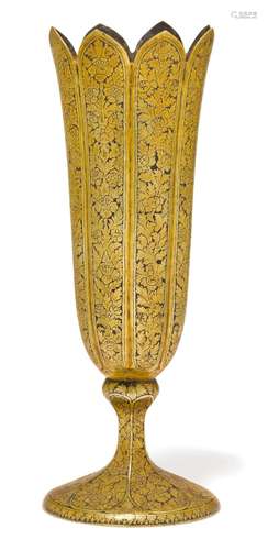 A SILVER-GILT NIELLO FLUTE.Thailand, Rattanakosin, 19th c. H...