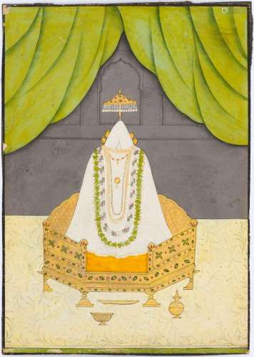 A RARE DEPICTION OF A COVERED AND EMBELLISHED IDOL.India, Pa...
