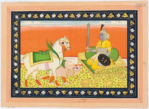 KALKI AVATARA.India, Pahari, ca. 1850, painting: 9.6 × 15.5 ...