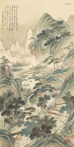 LANDSCAPE PAINTING.China, early 20th century 136 × 65 cm.Ink...