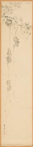 A KAKEMONO WITH MONKEYS IN THE STYLE OF KISHI RENZAN (1802–1...