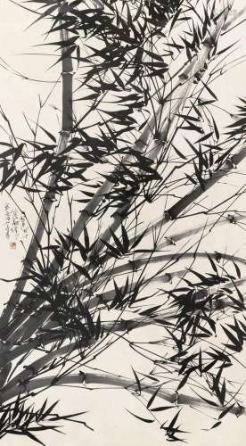 唐家伟 1998年作 竹（NO.344） 镜框