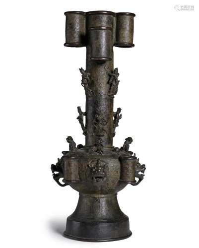 A RARE AND LARGE 'EIGHT-TUBE' 'EIGHT IMMORTALS' ARROW VASE, ...