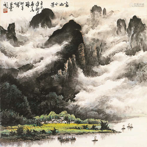 庞泰嵩 2001年作 家山小景 设色