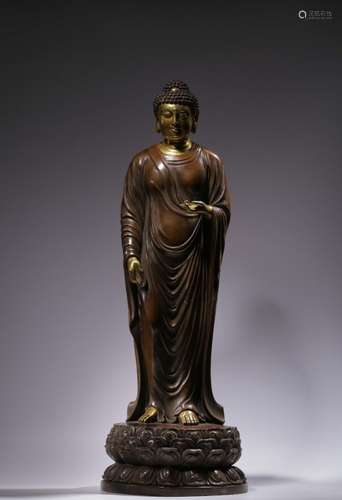 Chinese Gilt Bronze Standing Buddha