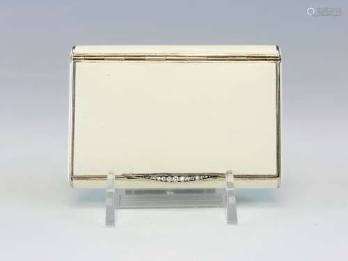 Russian Silver Enamel Diamonds Cigarette Case