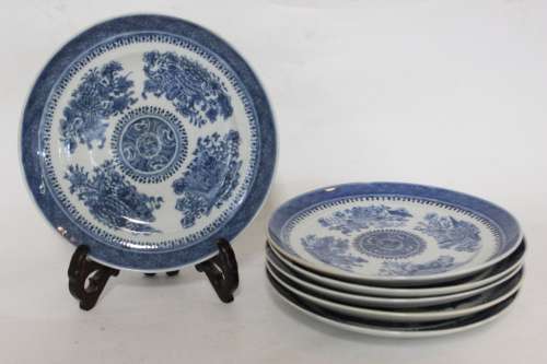 Six Chinese Blue and White Porcelain Plates