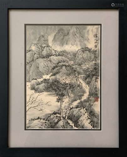 Chinese Ink Color Landscape Painting