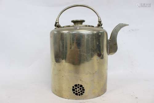 19th.C Bronze Wine Warmer