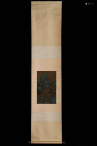 Chinese Ink Color Silk Scroll Painting