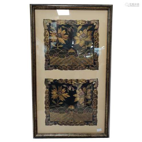 Chinese Framed Silk Panel