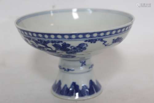 Republican Chinese Blue and White Porcelain Tray