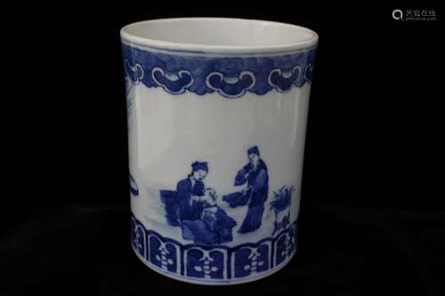 Chinese Blue and White Porcelain Brushpot