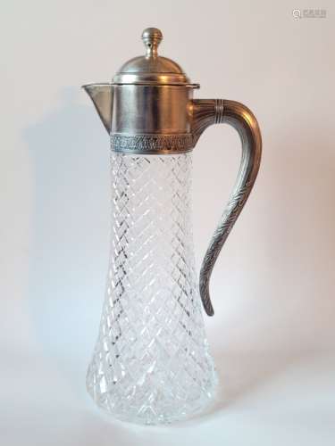 Large Russian Soviet Crystal Silver Pitcher