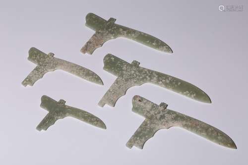 Chinese Archaic Jade Dagger Group