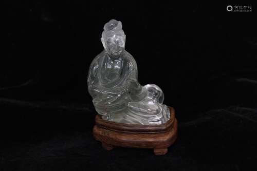 Chinese Crystal Carved Guanyin
