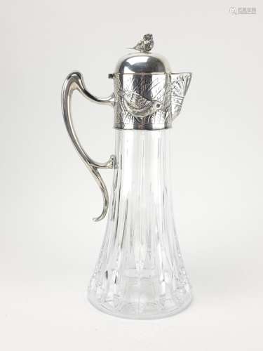 Antique French Crystal Silver Decanter