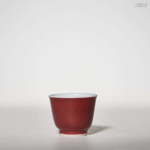 清乾隆 霁红釉杯