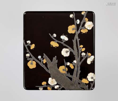 KORIN: A RINPA STYLE LACQUER SUZURIBAKO WITH UME FRUIT AND B...