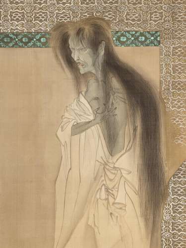 A RARE SCROLL PAINTING DEPICTING A YUREI (GHOST)
