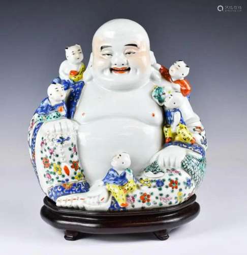 A Painted Laughing Buddha Statue