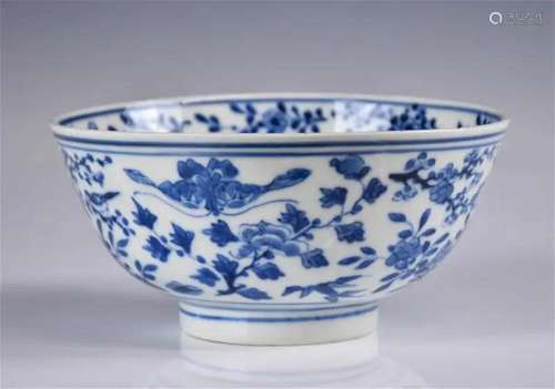 A Blue and White Flower Bowl 18thC