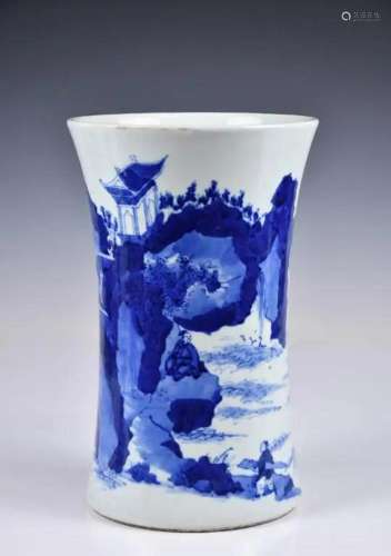 A Blue and White Lanscape Vase