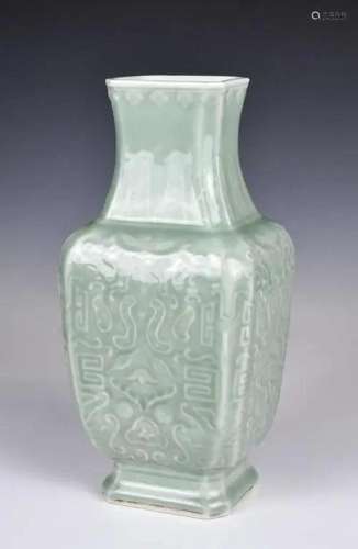 A Celadon Grounded Vase Qianlong Mark, Qing