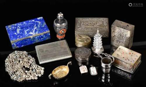 A Group of 14 Silver Objects