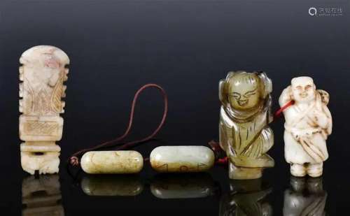 A Group of 4 Jade Carving Qing