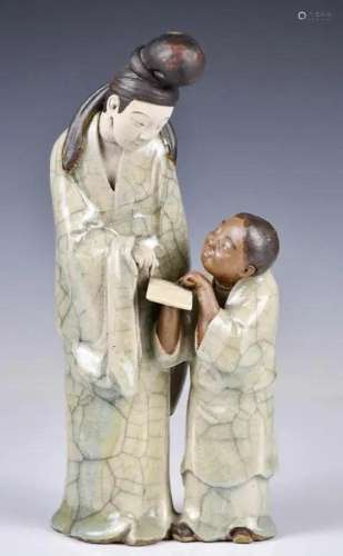 A Pan Yushu Signature Shiwan Porcelain Sculpture
