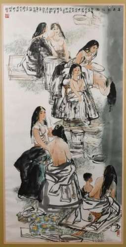 Liu Xiangping (1958- ) Women Bathing
