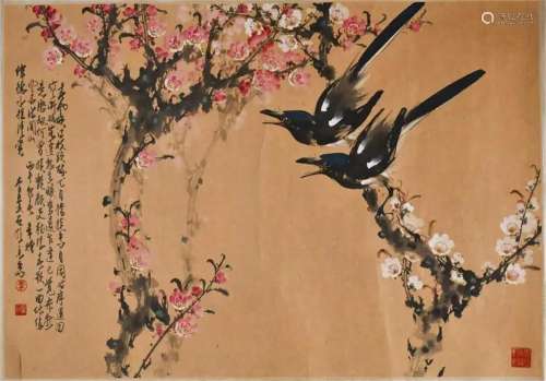 Li Manshi(1911-?) Peach Blossom & Birds