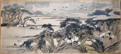 Kuchan(1899-1983) Style Pines and Cranes