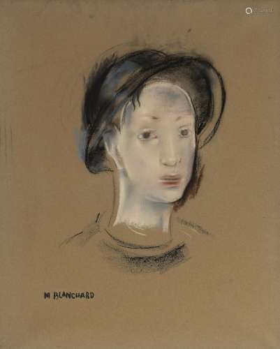 MARIA BLANCHARD (Santander 1881 - Paris 1932)."Tete de ...