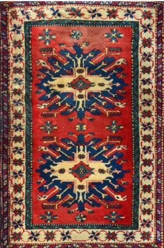 Original tapis turc, décor rappelant les tapis Kazak Adler d...