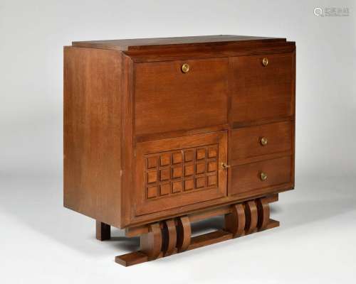 CHARLES DUDOUYT (1885-1946), ATTRIBUE A Cabinet formant bar ...
