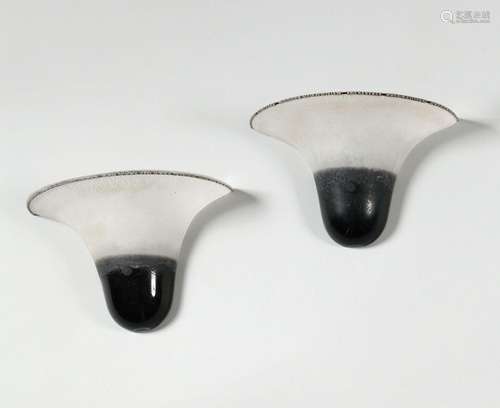 ALFREDO BARBINI  (1912-2007) A MURANO Paire de verres d’appl...