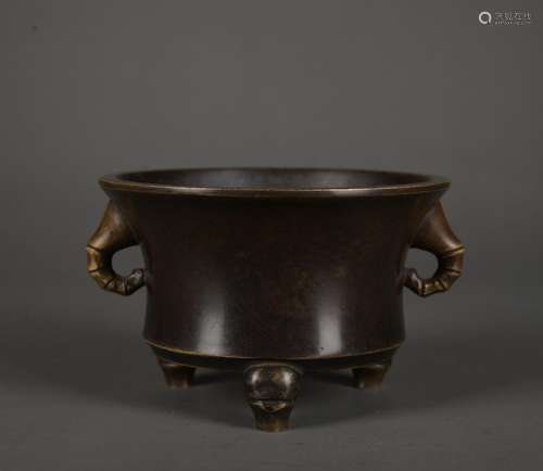 A bronze censer