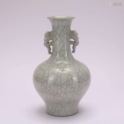 A Geware glazed binaural vase